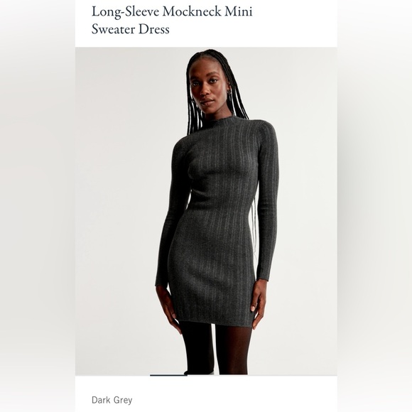 Abercrombie & Fitch Long-Sleeve Mockneck Mini Sweater Dress - Picture 5 of 7
